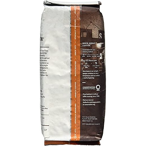 Starbucks Decaf Pike Place Roast Whole Bean Coffee 1Lb
