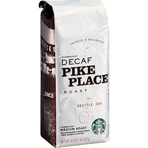 Starbucks Decaf Pike Place Roast Whole Bean Coffee 1Lb