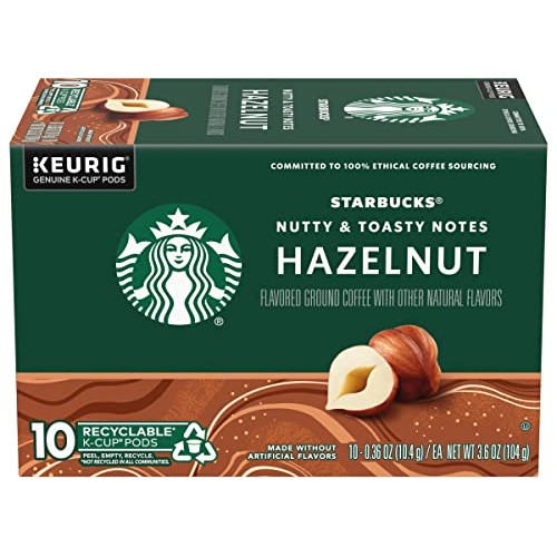 Starbucks Flavored Coffee K-Cup Pods, Hazelnut Flavored Coffee,