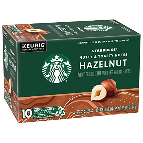 Starbucks Flavored Coffee K-Cup Pods, Hazelnut Flavored Coffee,