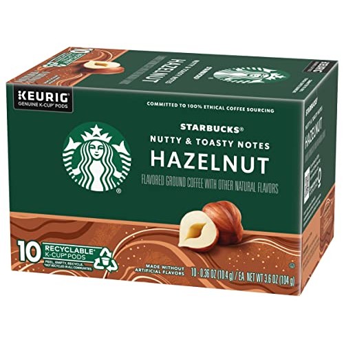 Starbucks Flavored Coffee K-Cup Pods, Hazelnut Flavored Coffee,
