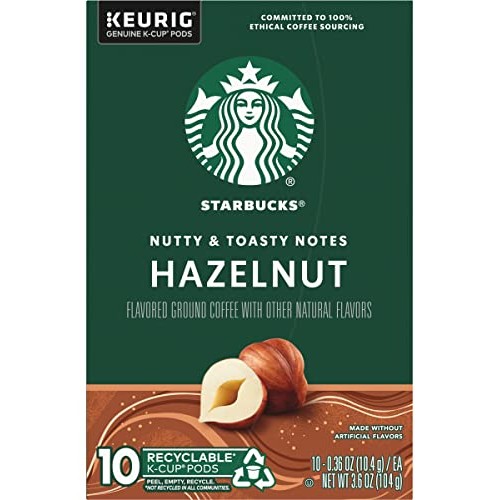 Starbucks Flavored Coffee K-Cup Pods, Hazelnut Flavored Coffee,