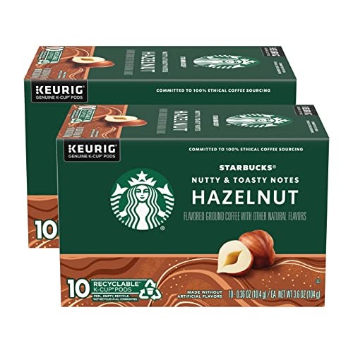 Starbucks Flavored Coffee K-Cup Pods, Hazelnut Flavored Coffee,