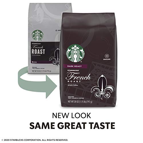 Starbucks French Roast Dark Roast Ground Coffee, 28 Ounce Pack