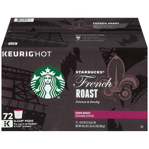 Starbucks French Roast K Cup Dark Roast Coffee K Cup Pods, 72 Ct