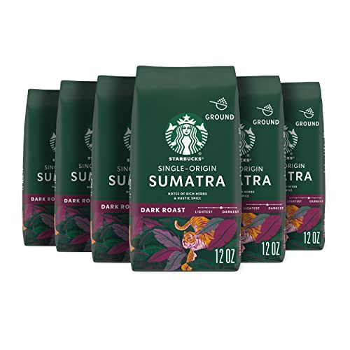 Starbucks Ground Coffee—Dark Roast Coffee—Sumatra—100% Arabica—6