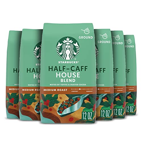 Starbucks Ground Coffee, Medium Roast Coffee, Half-Caff House Bl...