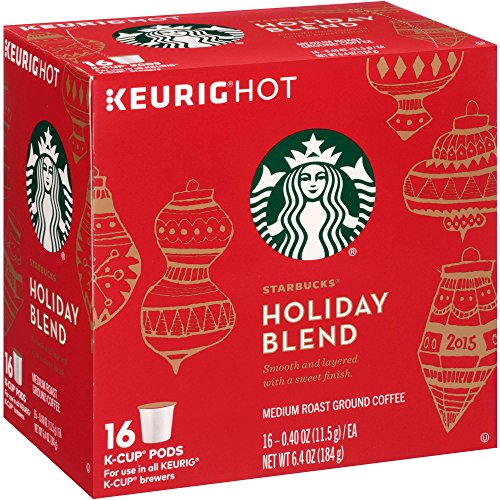 Starbucks Holiday Blend Medium Roast Ground Coffee K-Cups, 0.4 O