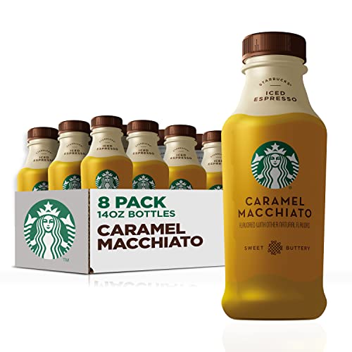 Starbucks Iced Espresso, Caramel Macchiato, 14oz Bottles, 8 Pack