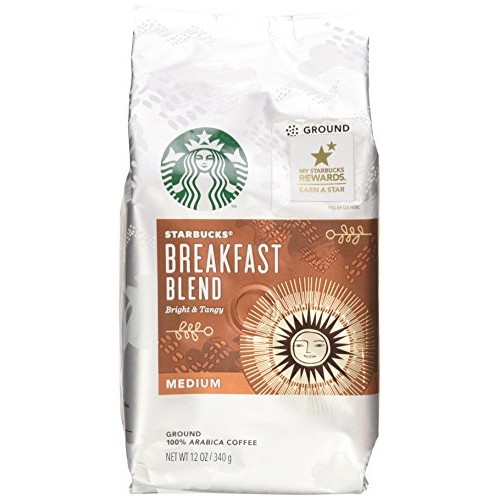 Starbucks, Medium Roast, Breakfast Blend, Ground Coffee, 12Oz Ba