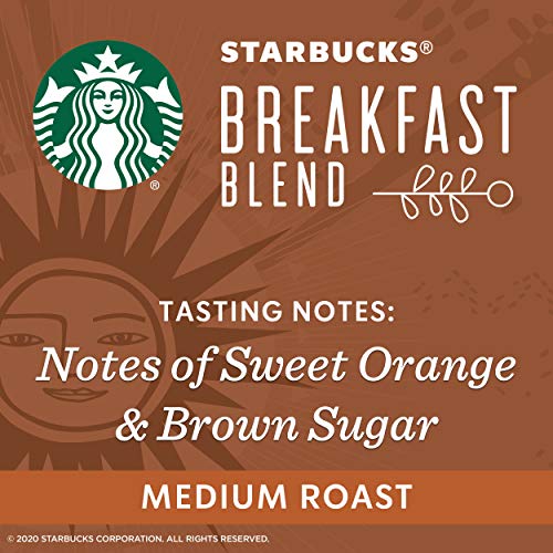 Starbucks Medium Roast Ground Coffee — Breakfast Blend — 100% Ar