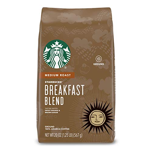 Starbucks Medium Roast Ground Coffee — Breakfast Blend — 100% Ar