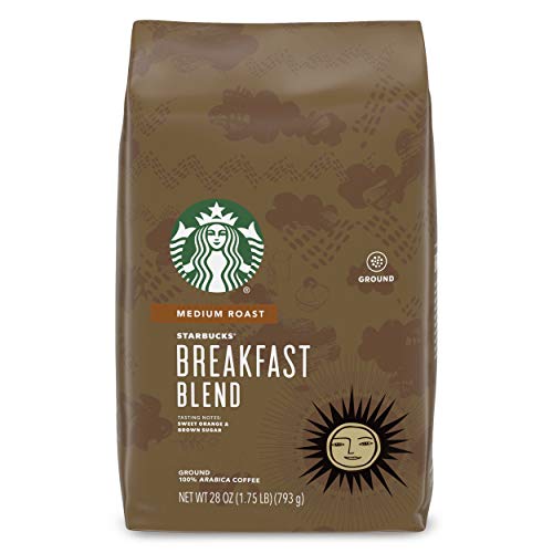 Starbucks Medium Roast Ground Coffee — Breakfast Blend — 100% Ar