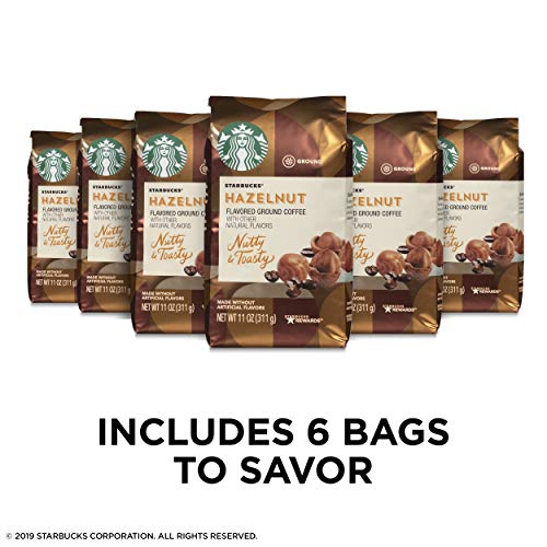Starbucks Medium Roast Ground Coffee — Hazelnut — 6 Bags 11 Oz.