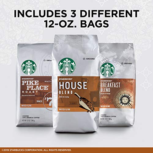 Starbucks Medium Roast Ground Coffee Variety Pack, 12 Ounce Pac