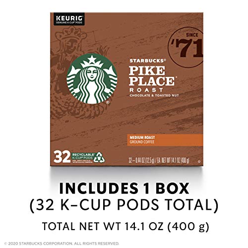 Starbucks Medium Roast K-Cup Coffee Pods — Pike Place Roast For