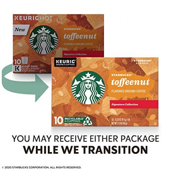 Starbucks Medium Roast K-Cup Coffee Pods — Toffeenut for Keurig ...