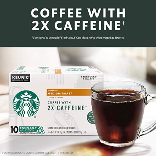 Starbucks Medium Roast K-Cup Coffee Pods With 2X Caffeine — For