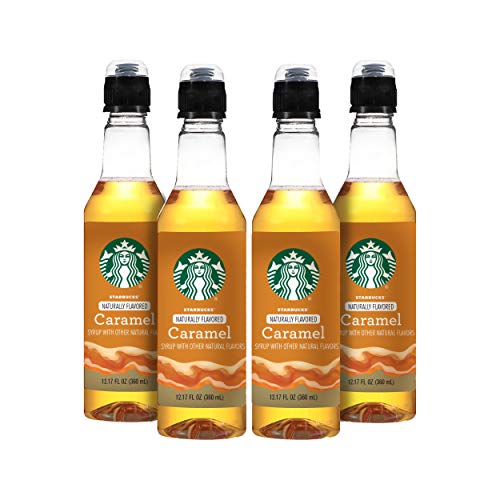 Starbucks Naturally Flavored Coffee Syrup, Caramel, Pack Of 4