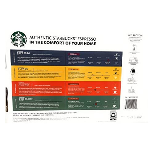 Starbucks Nespresso Original Line Variety Pack Capsules, 60 Count