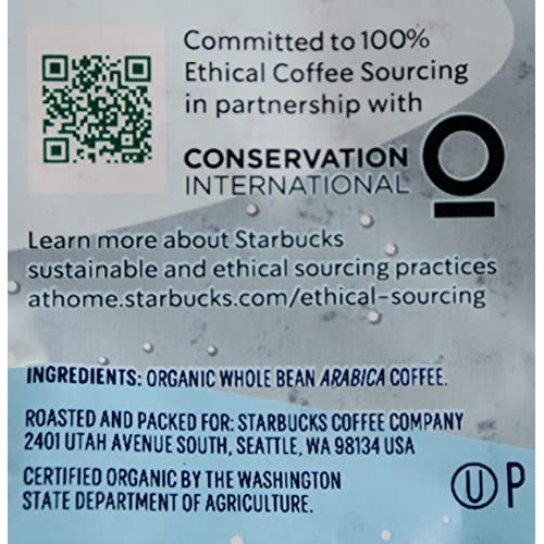 Starbucks Organic Coffee Winter Blend Whole Bean Medium Roast Ar