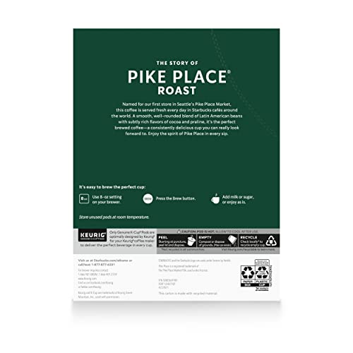 Starbucks Medium Roast K-Cup Coffee Pods — Pike Place Roast For