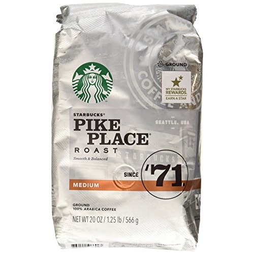 Starbucks Pike Place Roast, Medium Roast, Ground, 20 Oz