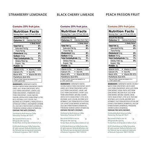 Starbucks Rtd Energy Drink, Refreshers, 3 Flavor Variety Pack ,