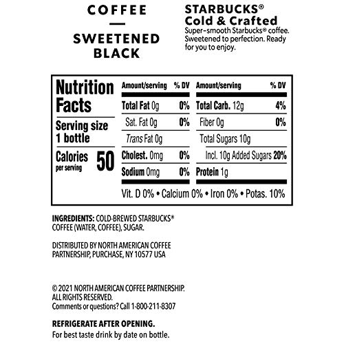 Starbucks Stbx Cold &Amp; Crafted Coffee Sweetened Black, 11 Fl Oz
