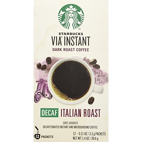 Starbucks Via Decaf Italian Coffee 12 Packets, 0.11 Ounce
