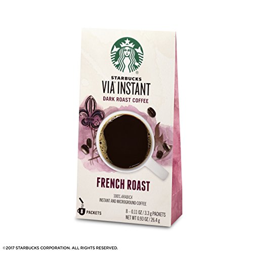 Starbucks Via Instant Coffee Dark Roast Packets — French Roast —