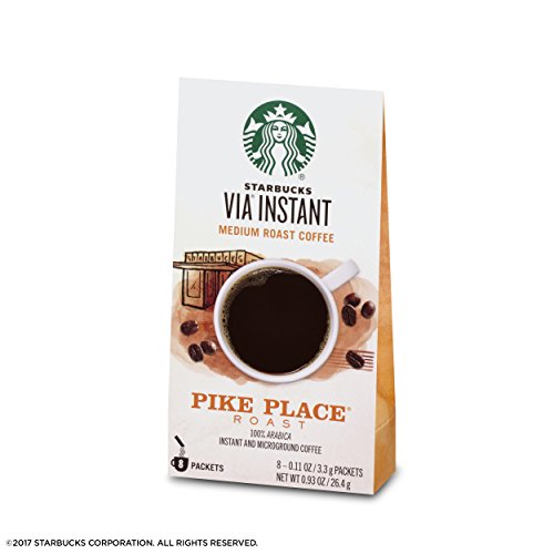 Starbucks Via Instant Pike Place Roast Medium Roast Coffee, 8 Co
