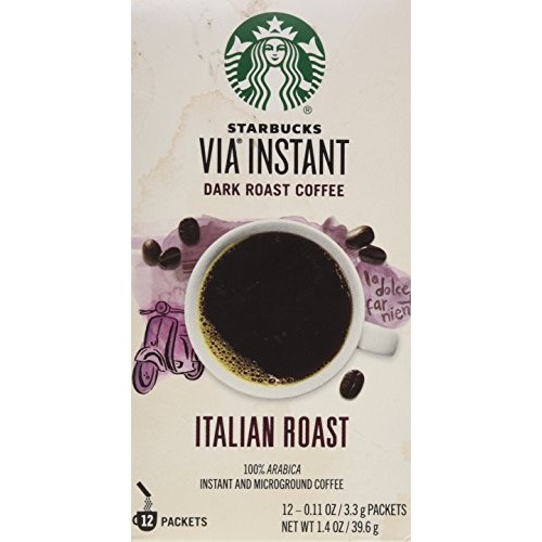 Starbucks Via Ready Brew Italian Roast Coffee 1.4Oz 12 Single Se