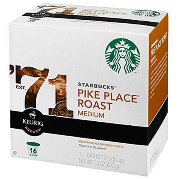 Starbucks Pike Place Roast K-CupPacks, 96 count, Premium Coff...