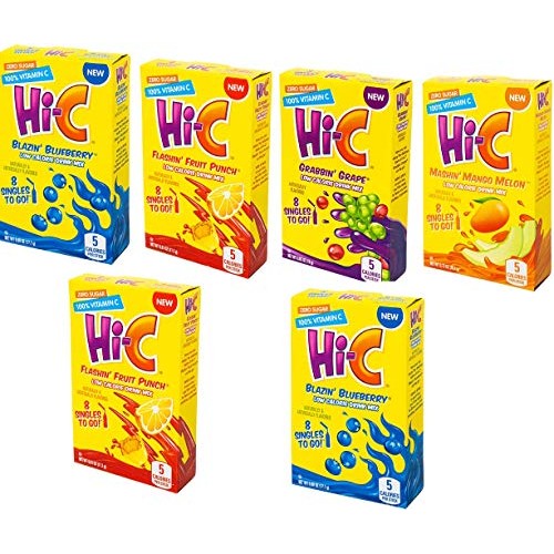 Hi-C Singles To Go Drink Mix Variety Pack: 4 Flavor, 6 Boxes, Fr