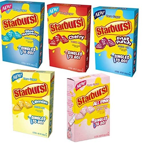 Starburst Singles To Go Variety Pack 5 Box, 5 Flavor Rasberry,