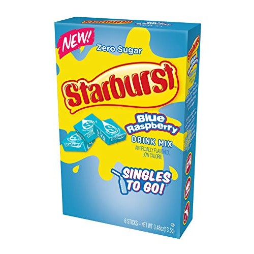 Starburst Singles To Go Zero Sugar Drink Mix, Blue Raspberry, 6