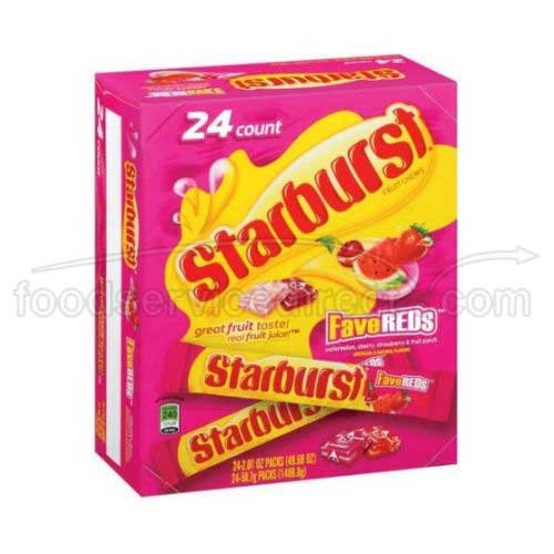 Starburst Fave Reds Fruit Chews, 3 Pound Pack Of 12
