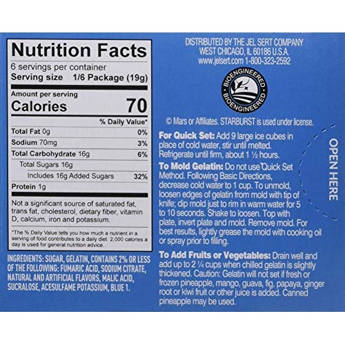 Starburst Gelatin – Blue Raspberry, 12Count