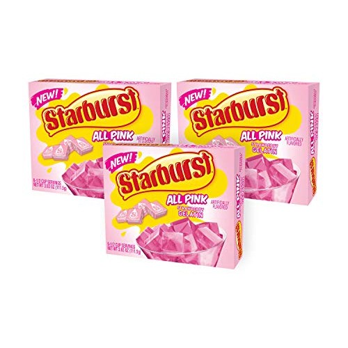Starburst Gelatin, Strawberry, 3.89 Oz Pack Of 3