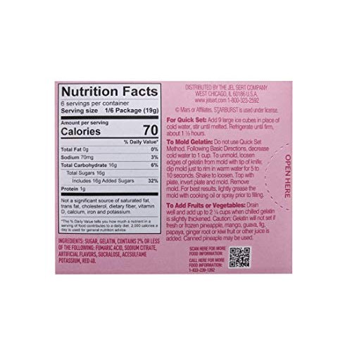 Starburst Gelatin, Strawberry, 3.89 Oz Pack Of 3