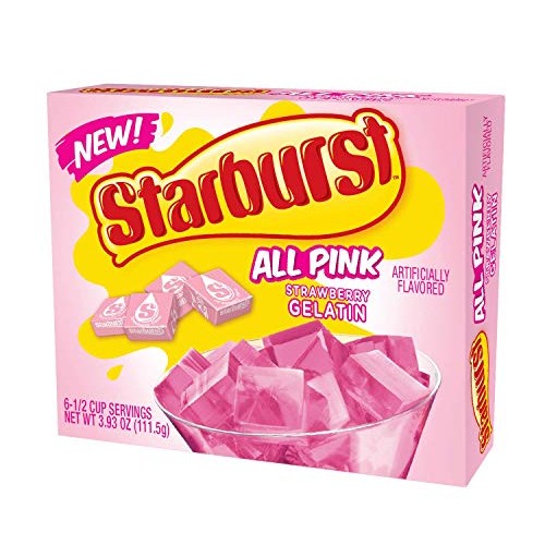 Starburst Gelatin, Strawberry, 3.89 Oz Pack Of 3