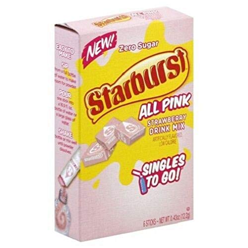 Starburst Singles To Go Drink Mix Strawberry All Pink 6 Boxes