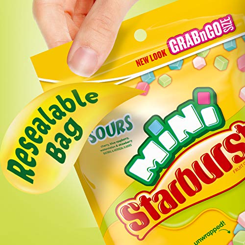 Starburst Sours Minis Fruit Chews Candy, 8-Ounce Grab N Go Size