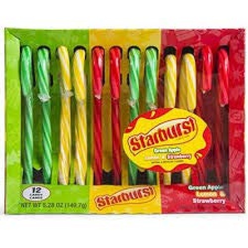 Starburst Starburst, Assorted Candy Canes Green Apple, Lemon &Amp; S