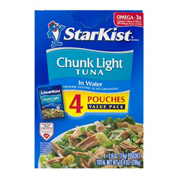 StarKist Chunk Light Tuna in Water - 2.6 oz Pouch Pack of 4