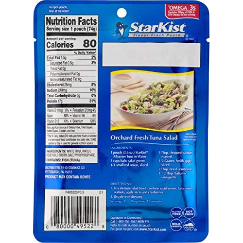 Starkist Albacore White Tuna In Water - 2.6 Oz Pouch Pack Of 12