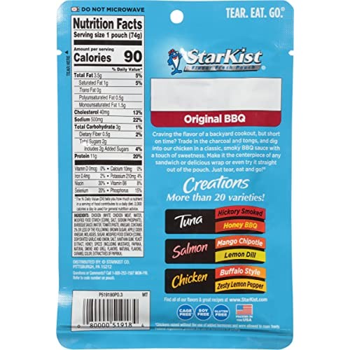 StarKist Chicken Creations Classic BBQ, 2.6 Oz, Pack of 12