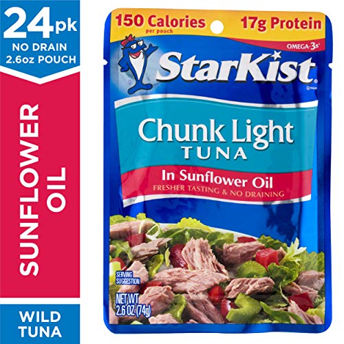 Starkist Chunk Light Tuna In Sunflower Oil, 2.6 Oz Pouch Pack O