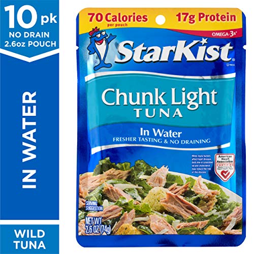 Starkist Chunk Light Tuna In Water, 10 Count Of 2.6 Oz Pouches